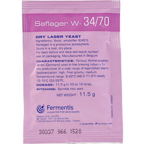 Fermentis Saflager W-34/70 Bohemian Lager Yeast