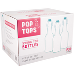Pop Tops Swing Top Bottles - 16 oz Clear (Case of 12)