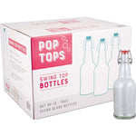 Pop Tops Swing Top Bottles - 16 oz Clear (Case of 12)