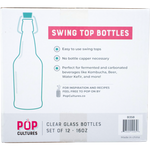 Pop Tops Swing Top Bottles - 16 oz Clear (Case of 12)