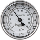 1/2" MPT Dial Thermometer for Kettles - 3 in. Face